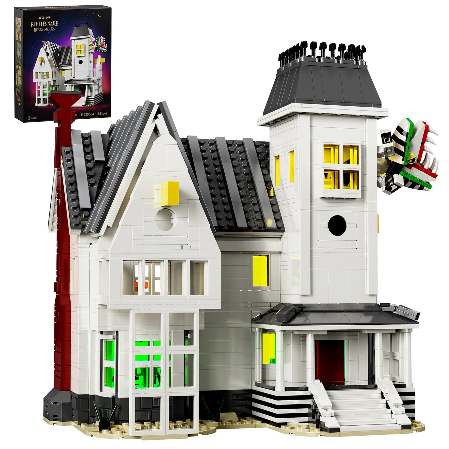Spooky Beetle Mansion Building Blocks Set Horror House Model Toys Home