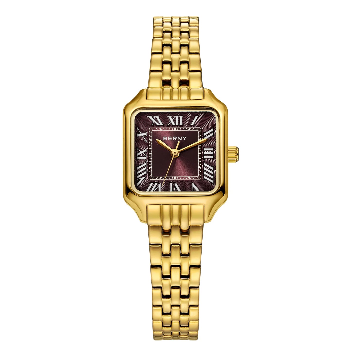 BERNY Square Women Watch Gold Quartz Fashion Exquisite Roman Luxury Small Women's Watch Jewelry Bracelet Women Watches