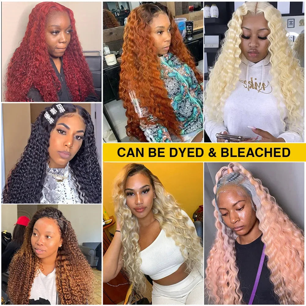 220% Density Transparent HD Lace Front Wig Wave Remy Human Hair Ginger Orange 350# Loose Curly