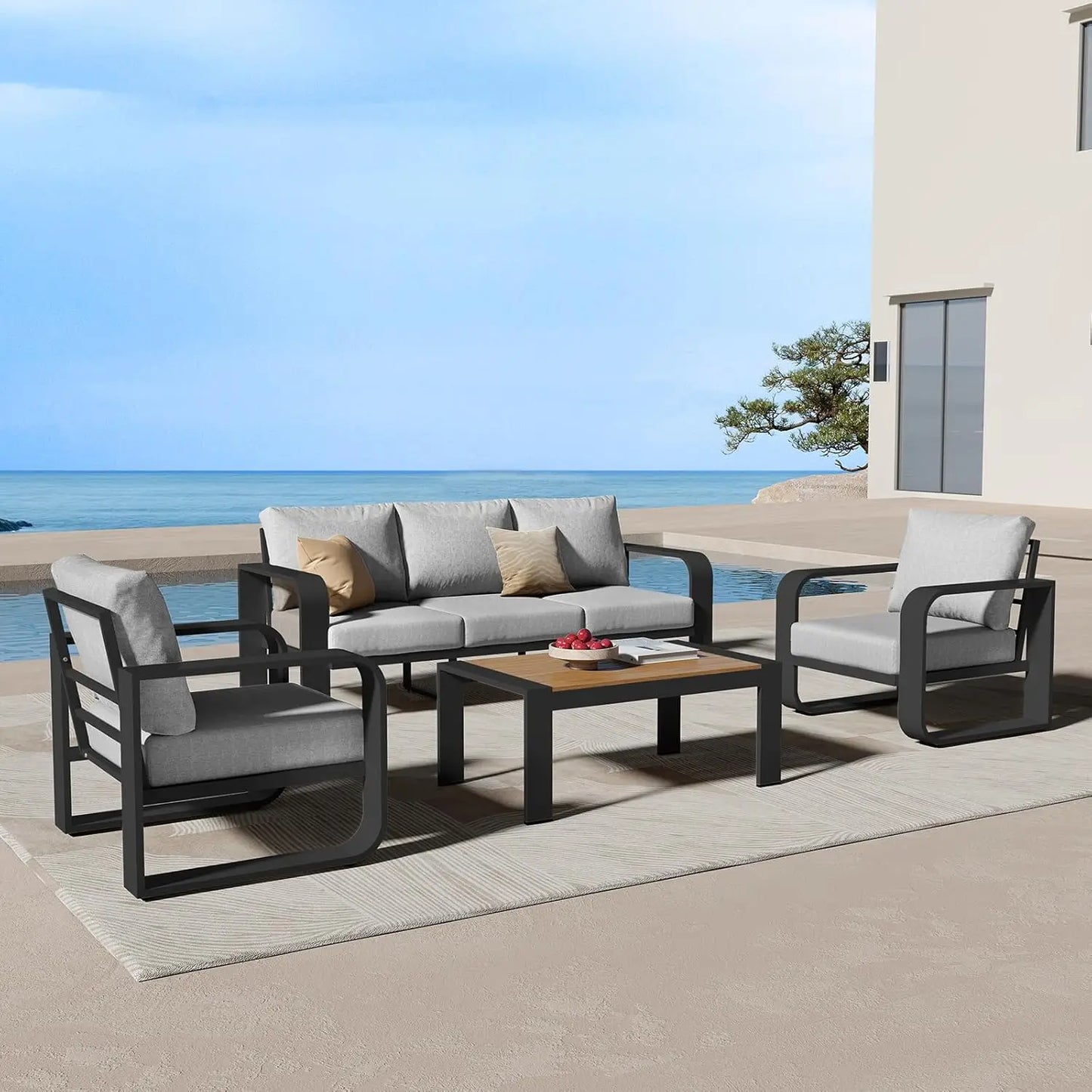 4pc Aluminum Patio Conversation Set