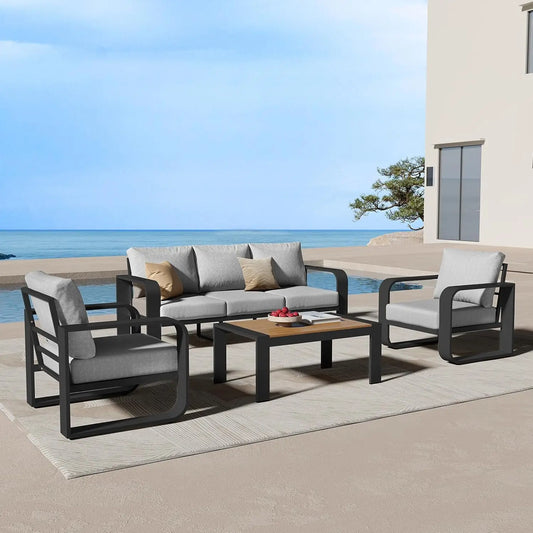 4pc Aluminum Patio Conversation Set