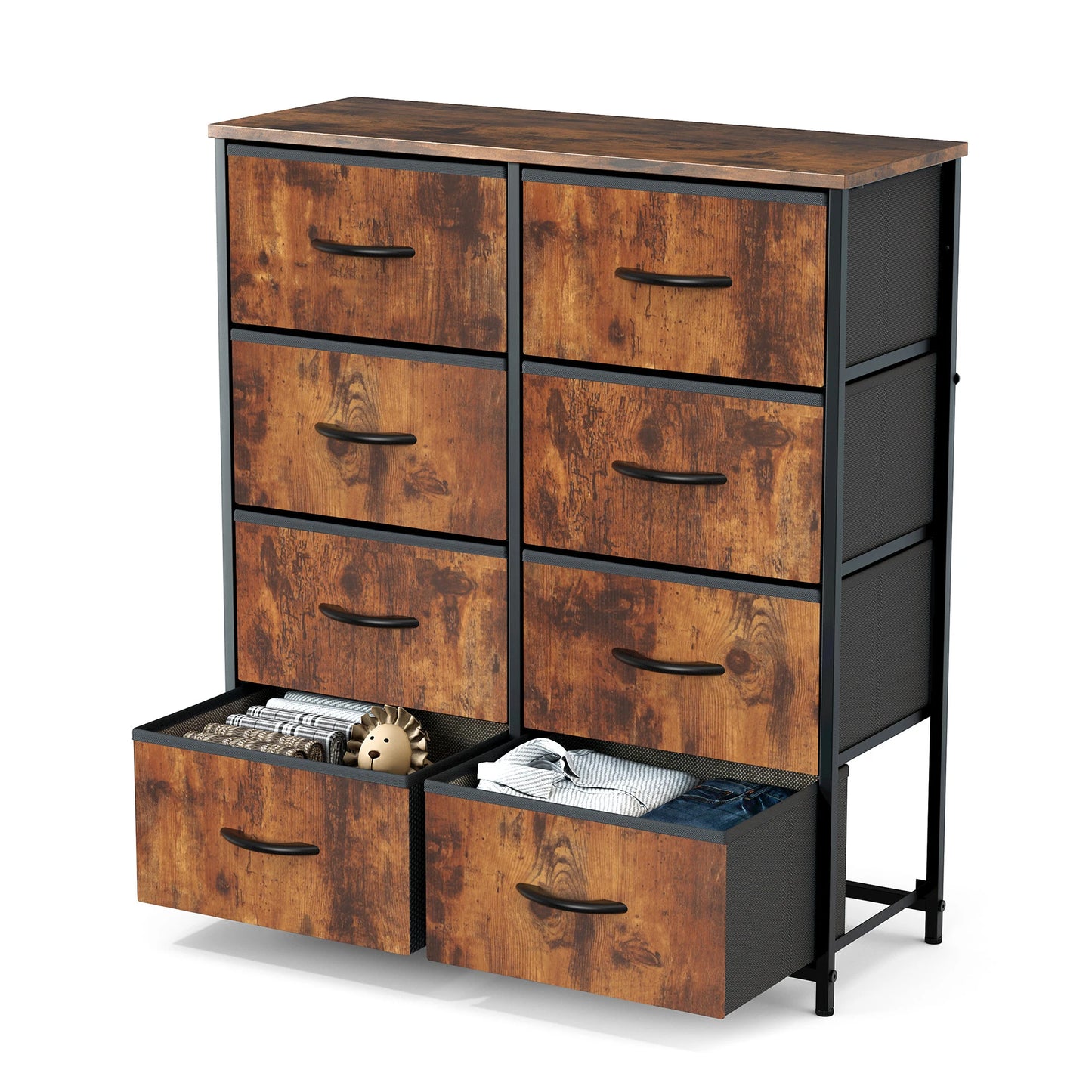 Bedroom With 8 Fabric Drawers Storage Cabinet Steel Frame Assembly