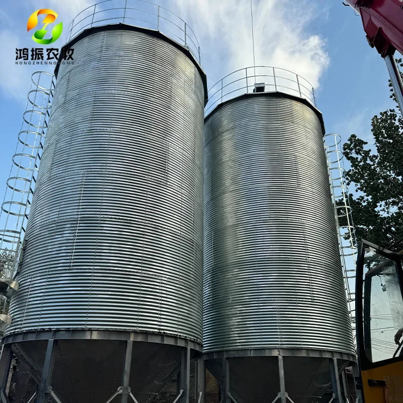 Custom Max 80T Hot-Dip Galvanized IoT-Enabled Grain Silo With 1 Year Warranty For Farm Use By ShanDongHONGZHEN