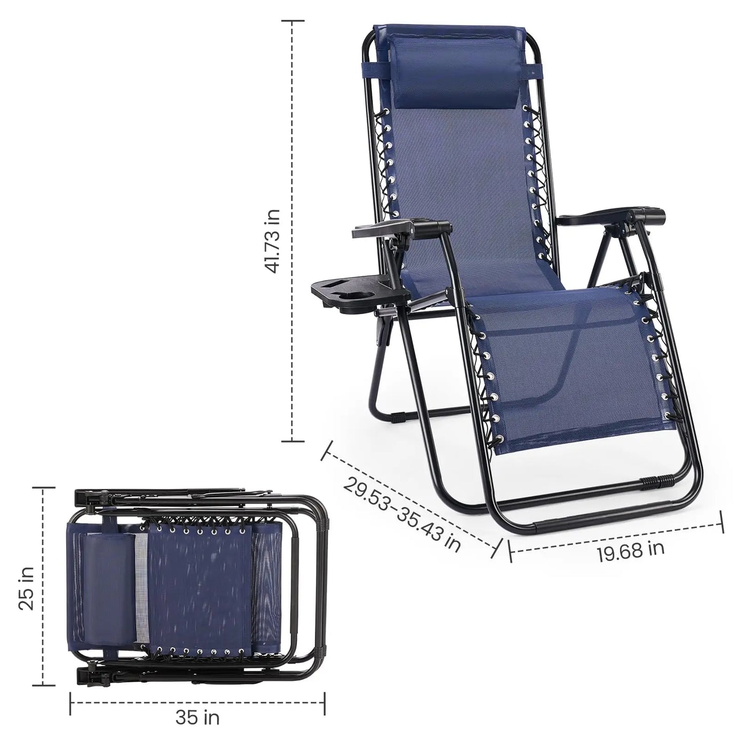 Zero Gravity Set of 2 Portable Recliner Camping Patio Out door