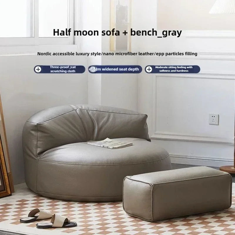 Lazy Sofa Reclining Couch Half Moon Sofa  Bedroom