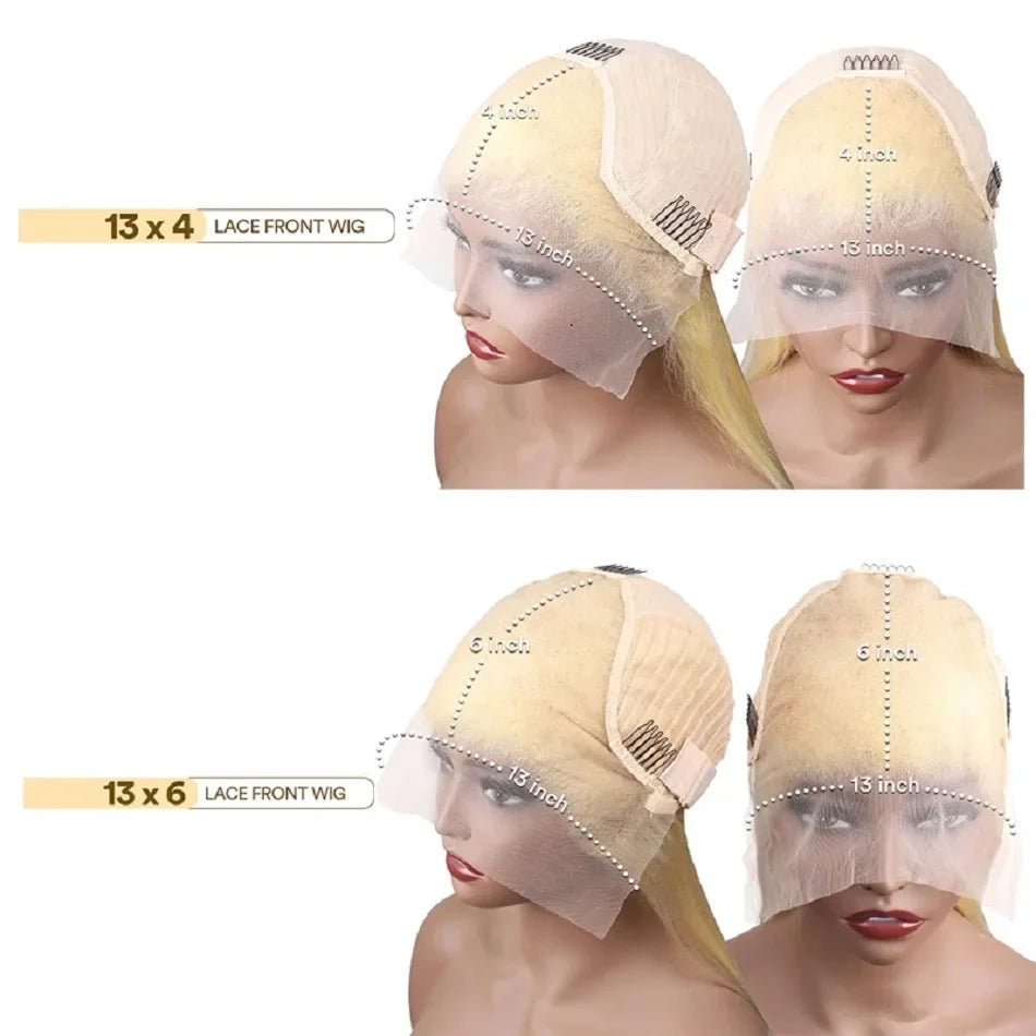 Blonde  Lace Front Wig 100% Human Hair  Density Straight  Frontal Wigs