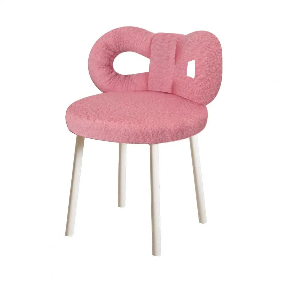 Vanity Stool with Bowknot Backrest