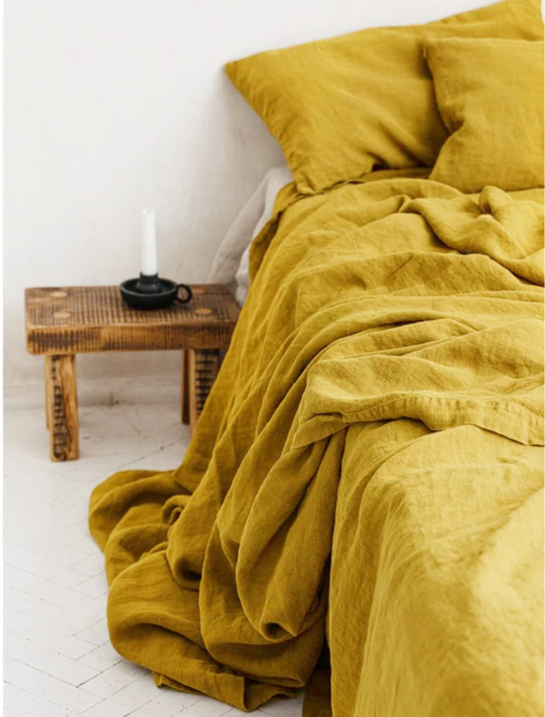 1Piece Washed French Bed linens Pure linen 100% Bedsheets Stone