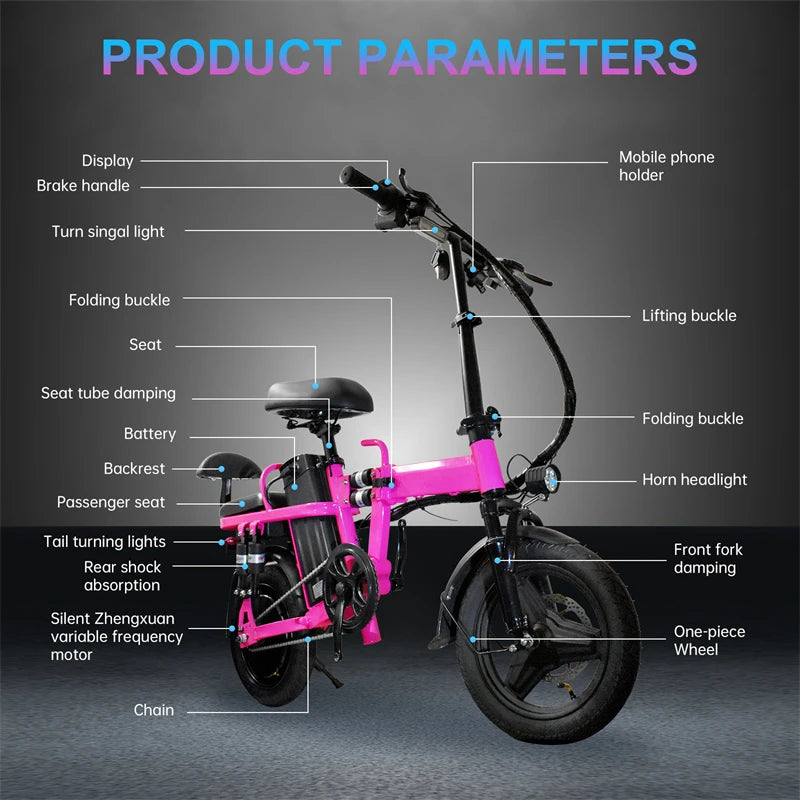 Electric Bike for Adults and Women 500W Motor 20MPH Commuter Folding