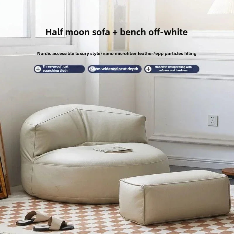 Lazy Sofa Reclining Couch Half Moon Sofa  Bedroom