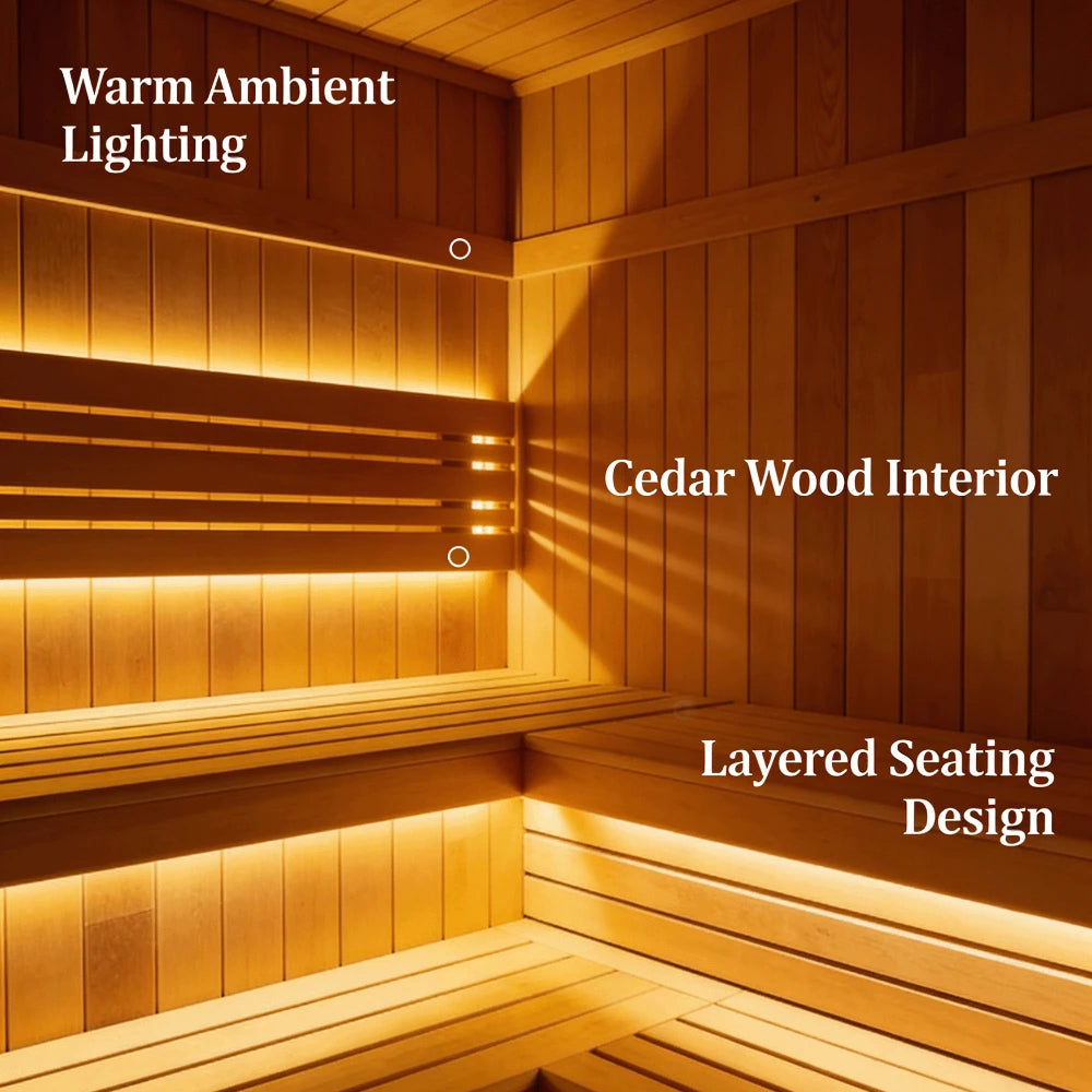 Panoramic Sauna Room Round Steam Room Anti Corrosion Anti Cracking Durable Heating Home Spa Sauna