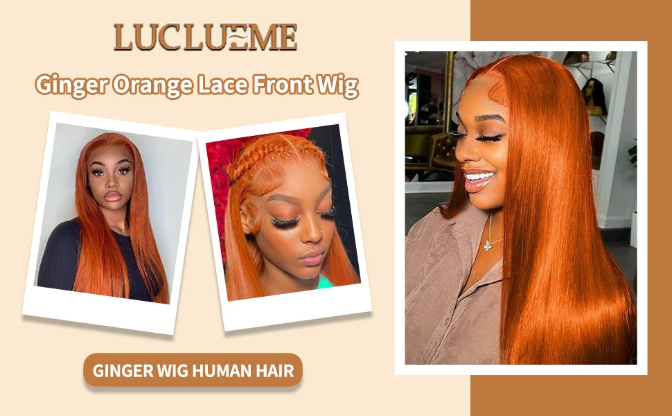 Ginger Wig Human Hair 30 Inch 200 Density 13x6 HD Lace Front