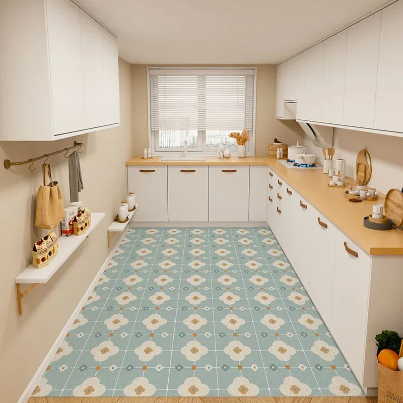 Kitchen Floor Mat Vinyl Carpet Pvc Leather Mats Waterproof Oil-proof