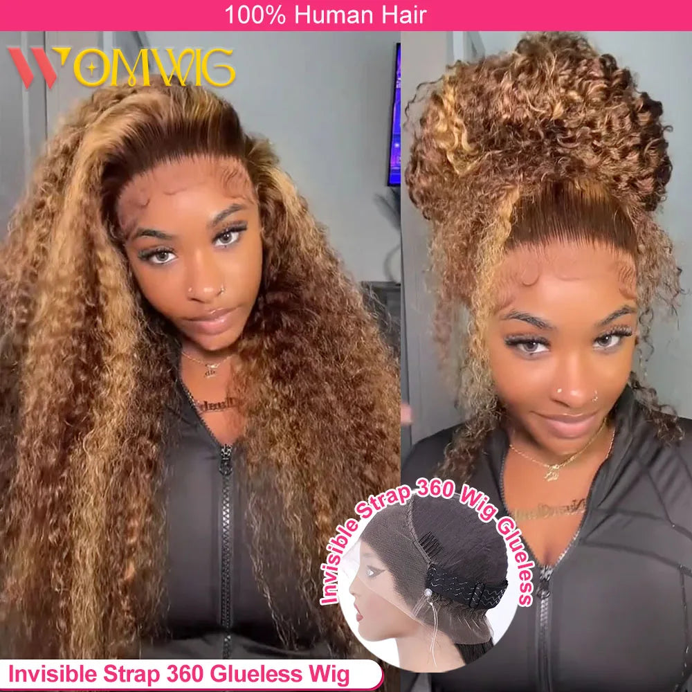 Frontal Wig Hidden  Strap 360  Human Hair Wigs