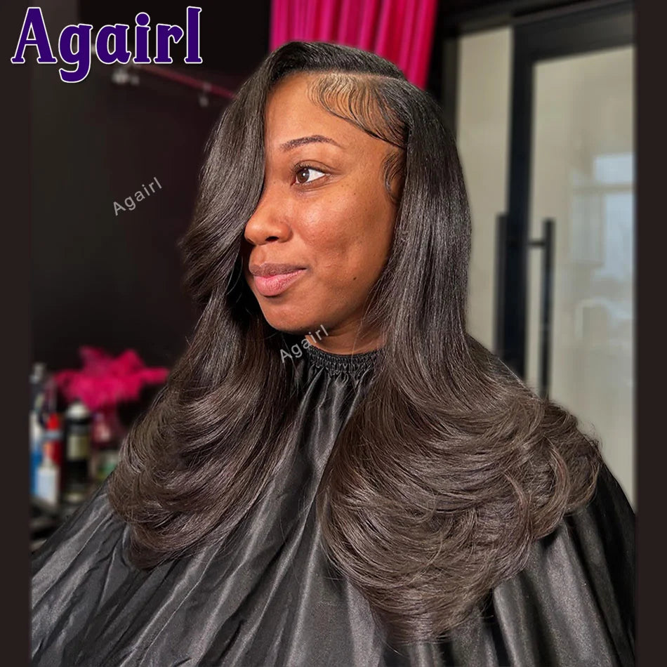Ginger Brown 200 Density 13x6 13x4 Transparent Lace Front Wigs Human Hair