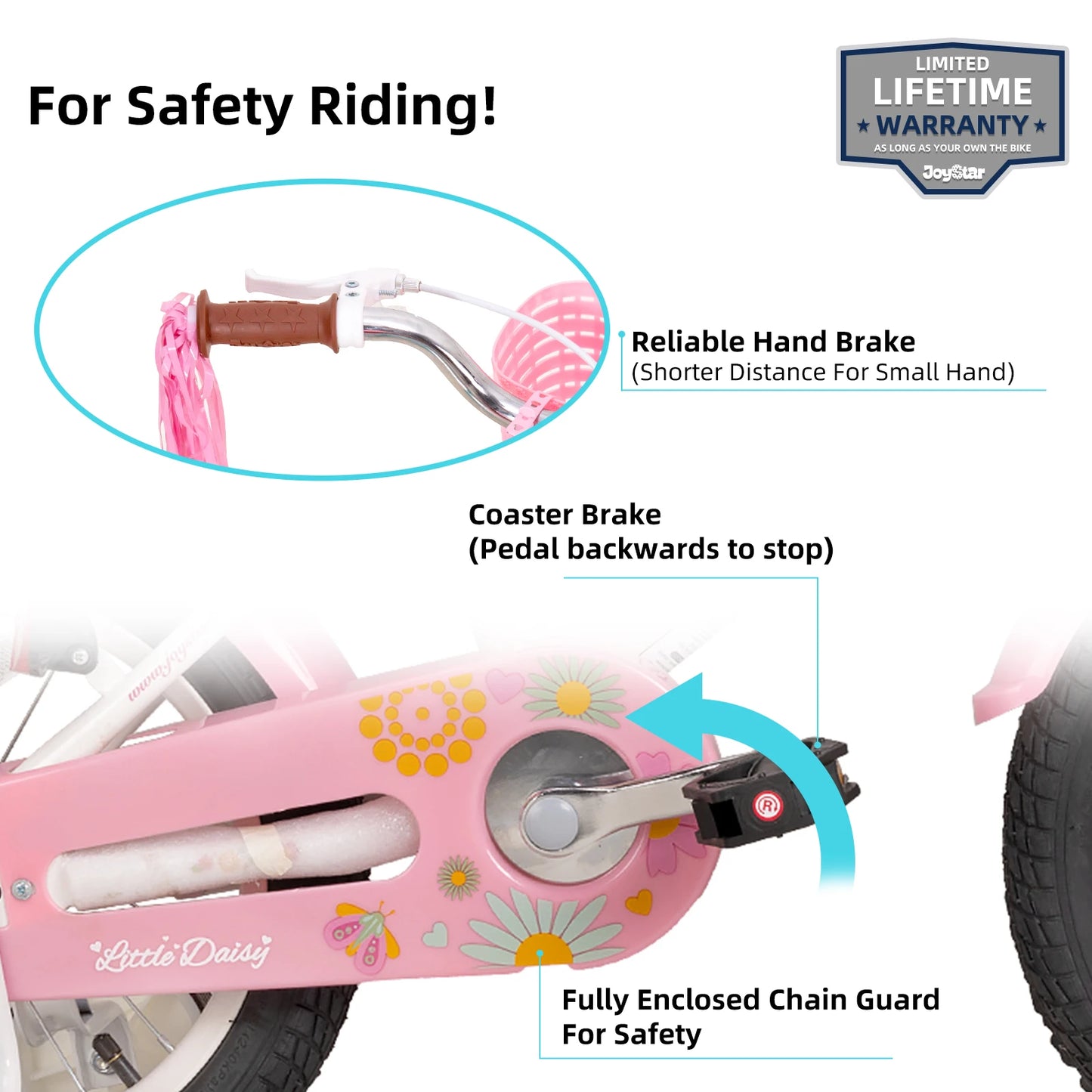 Kids Bike for Girls Ages 2-7 Years,  Bikes with Doll Bike Seat & Streamers,