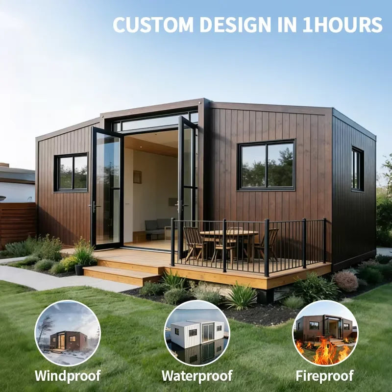 Prefab Houses Module Customized Outdoor Factory Container Home Foldable Tiny 2 3 4 Bedroom Living Container House 20Ft 40Ft