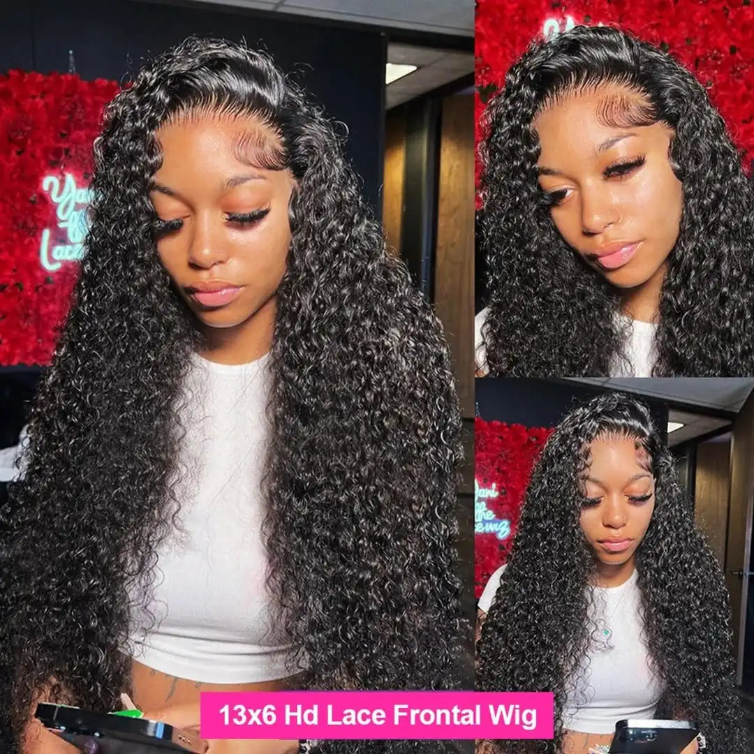360 HD Full Lace Curly Wigs Human Hair Pre plucked 13x6 13x4 Lace Frontal Wig