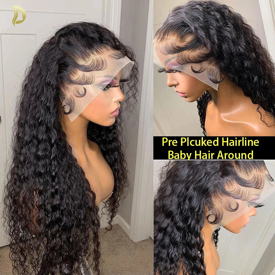 13x6 Hd Lace Frontal Wig 13x4 Curly Human Hair Wigs Water Wave Human Hair Wig