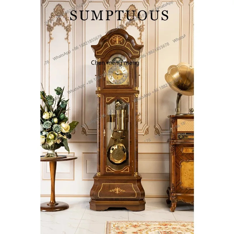 Vertical mechanical floor clock Living room European-style villa seat clock Chinese retro classical pendulum clock