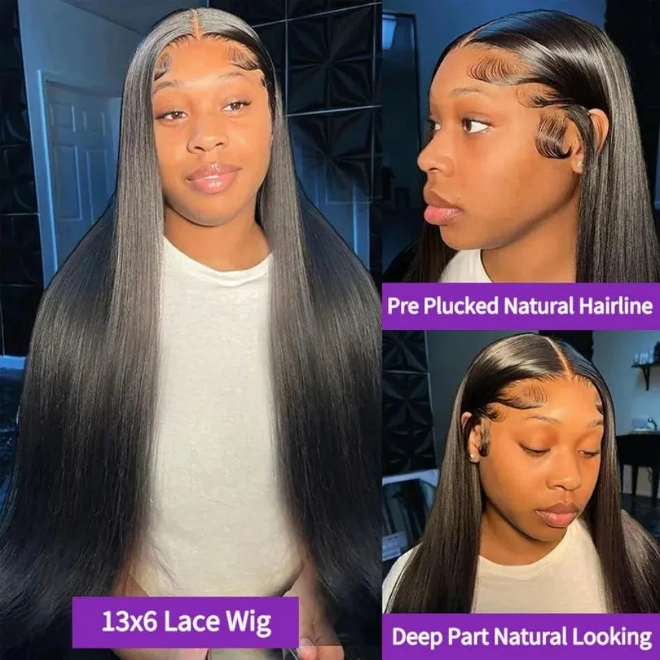 Straight Human Hair Wigs Frontal Wig Glu less