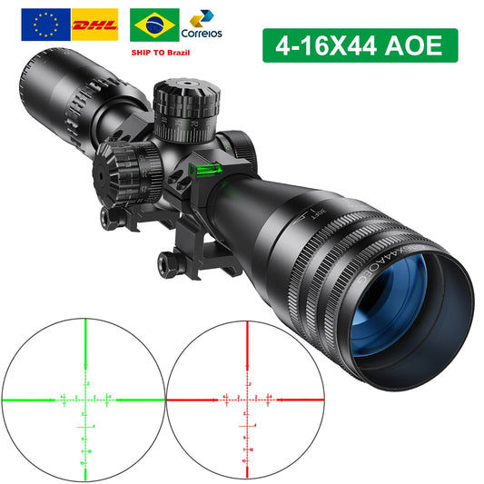 Tactical 4-16x44 Riflescope Hunting Scopes Tactical Airsoft Red Green Illuminated Sight Sniper