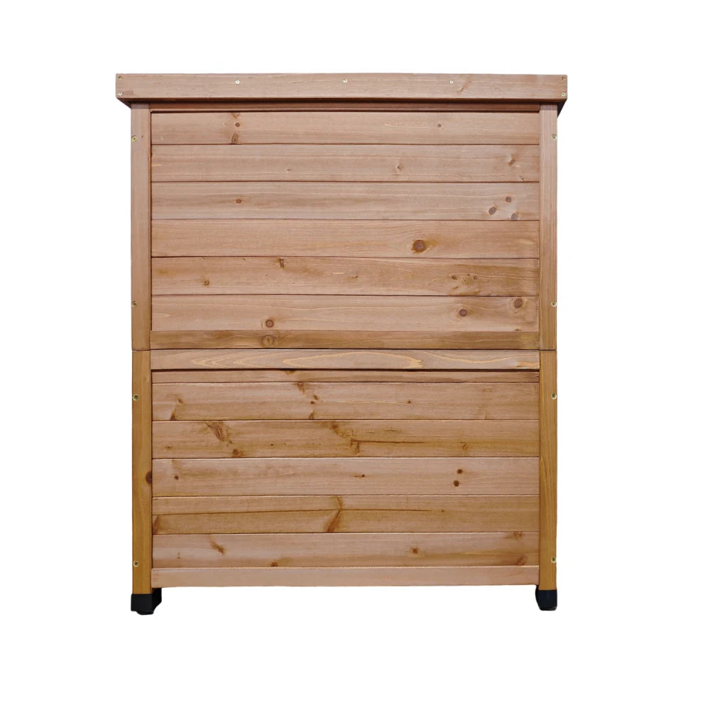 Potting Bench with Storage Cabinet and Metal Table Top for Outdoor Patio,'