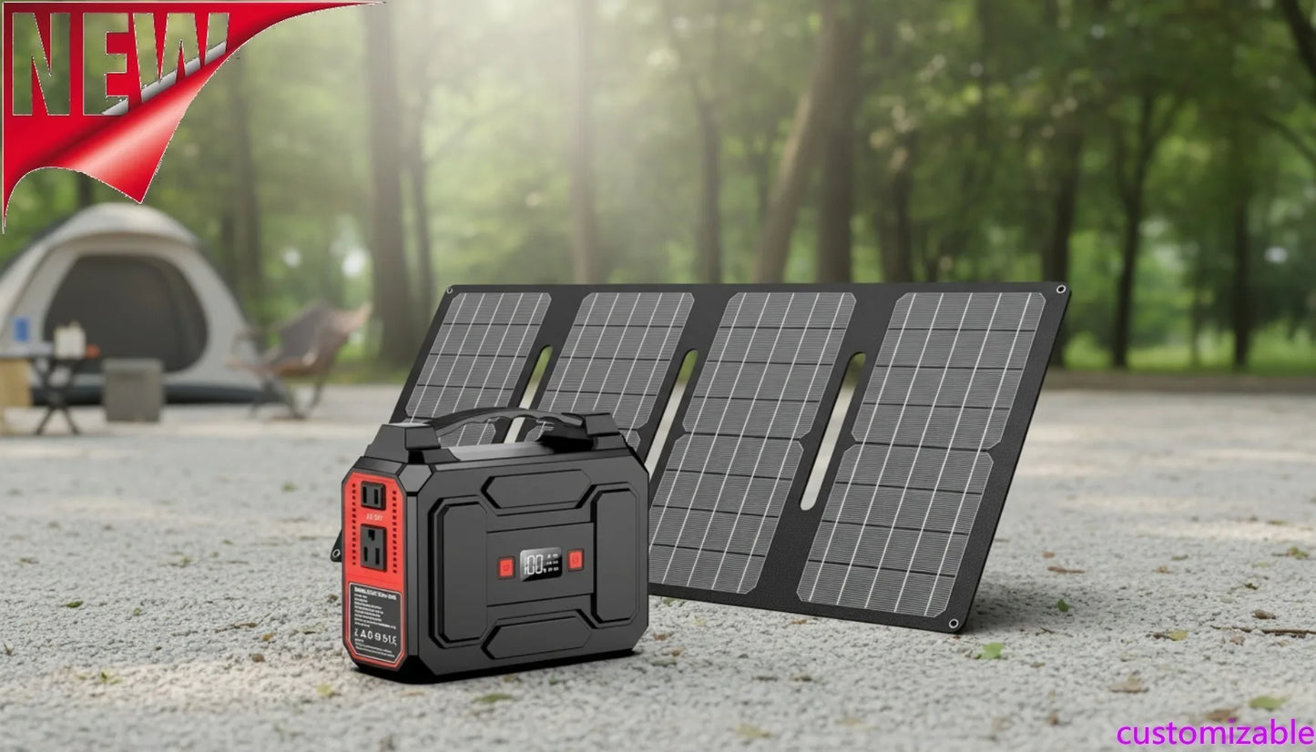 200W Solar Generator with 40W Panel, 146Wh Portable Power Station