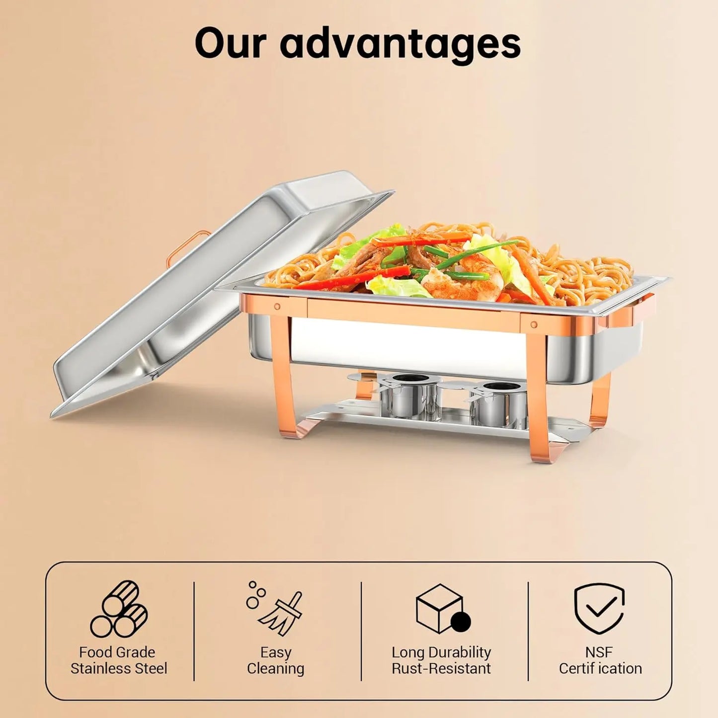 Buffet Stainless Steel Chafers and Buffet Warmers Sets,