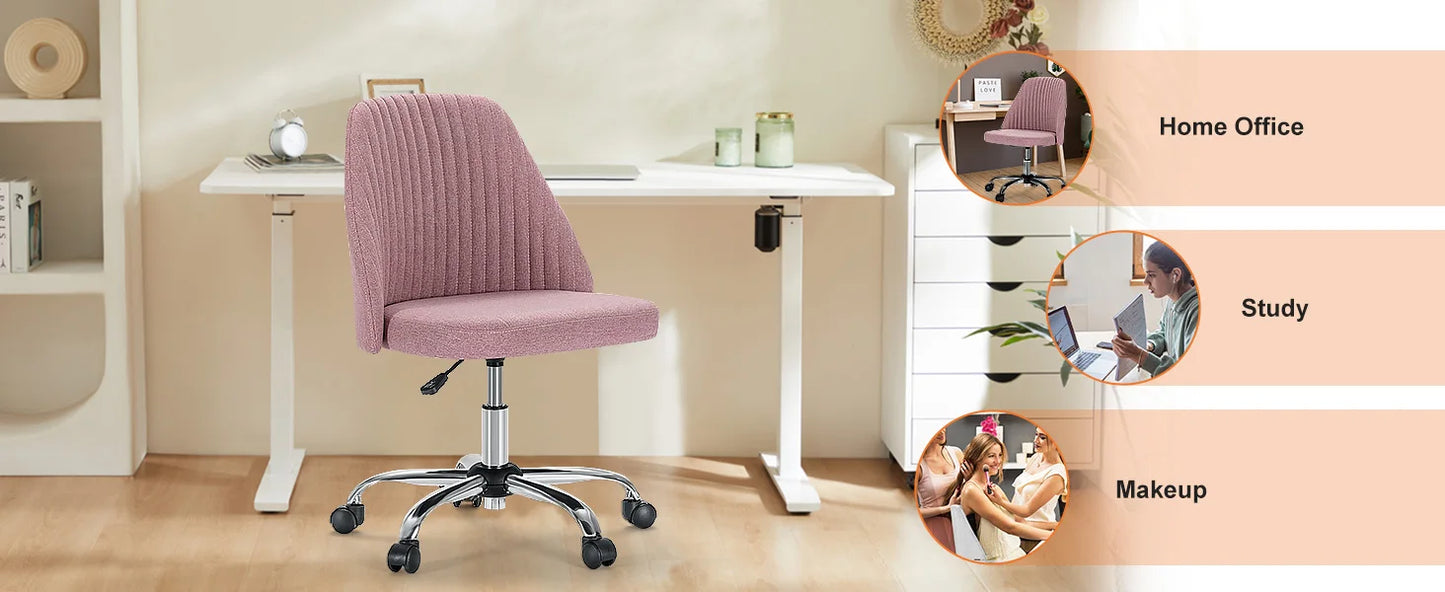 Armless Small Desk Office Chair Cute Swivel Chair