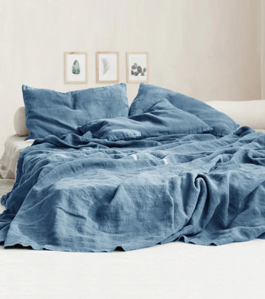 1Piece Washed French Bed linens Pure linen 100% Bedsheets Stone