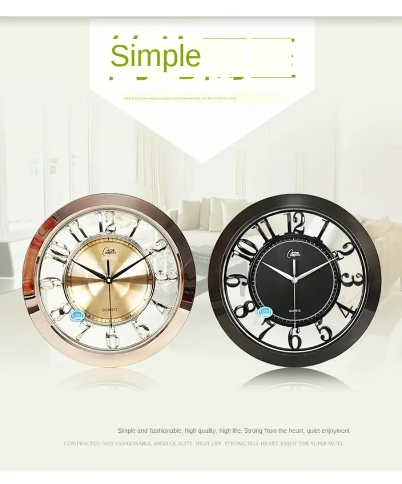 16-inch Large Wall Clock Vintage Silent Luxury Gold Shabby Chic Kitchen Home Wall Clocks