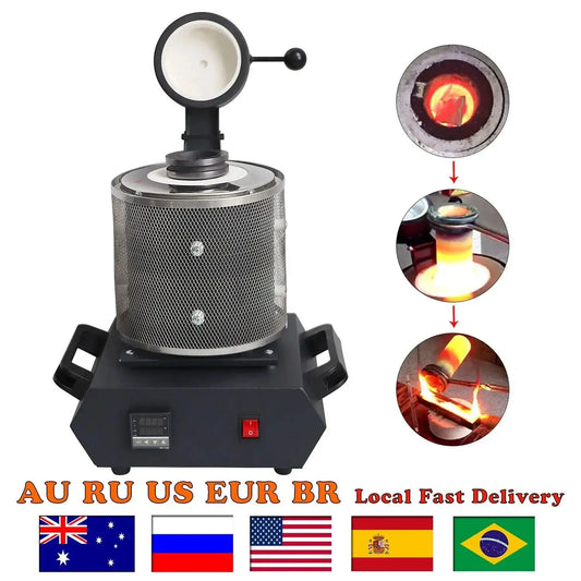 Portable Gold/Silver Melting Furnace - High-Temp Crucible Kit