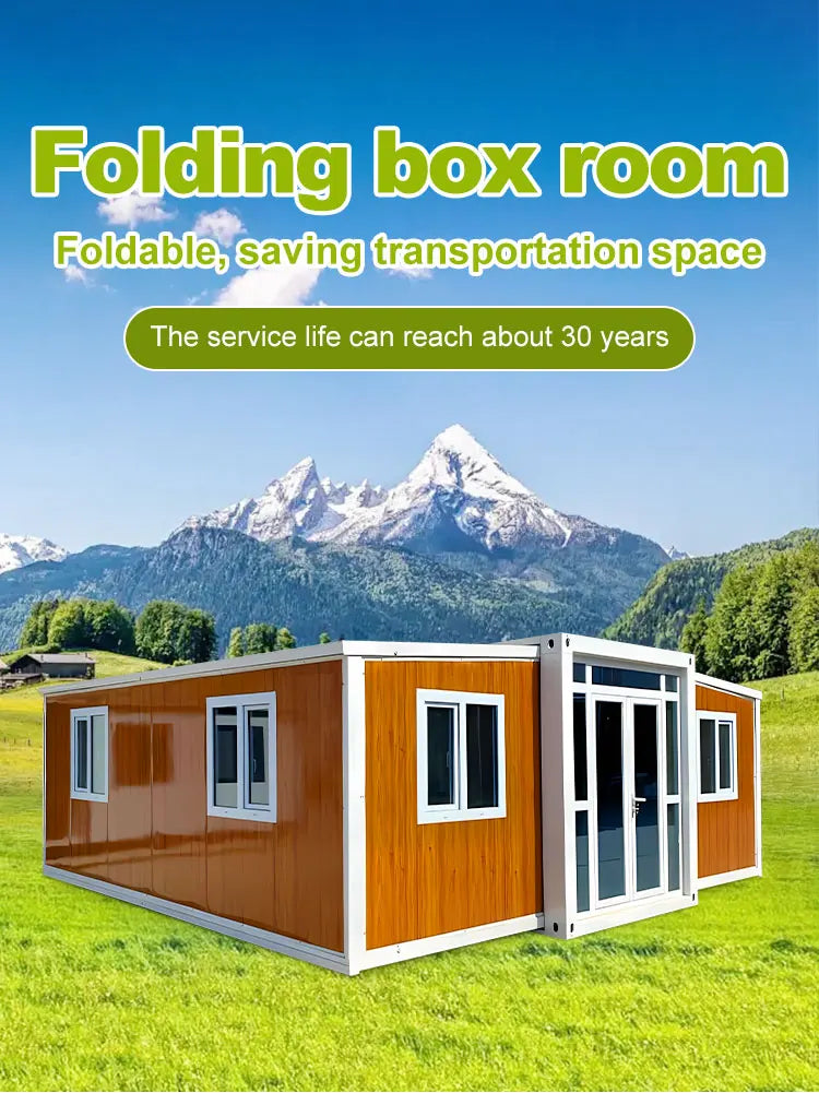 Portable Living Container Tiny House 20ft Foldable Prefab Mobile Modular Office Home Steel Frame Expandable