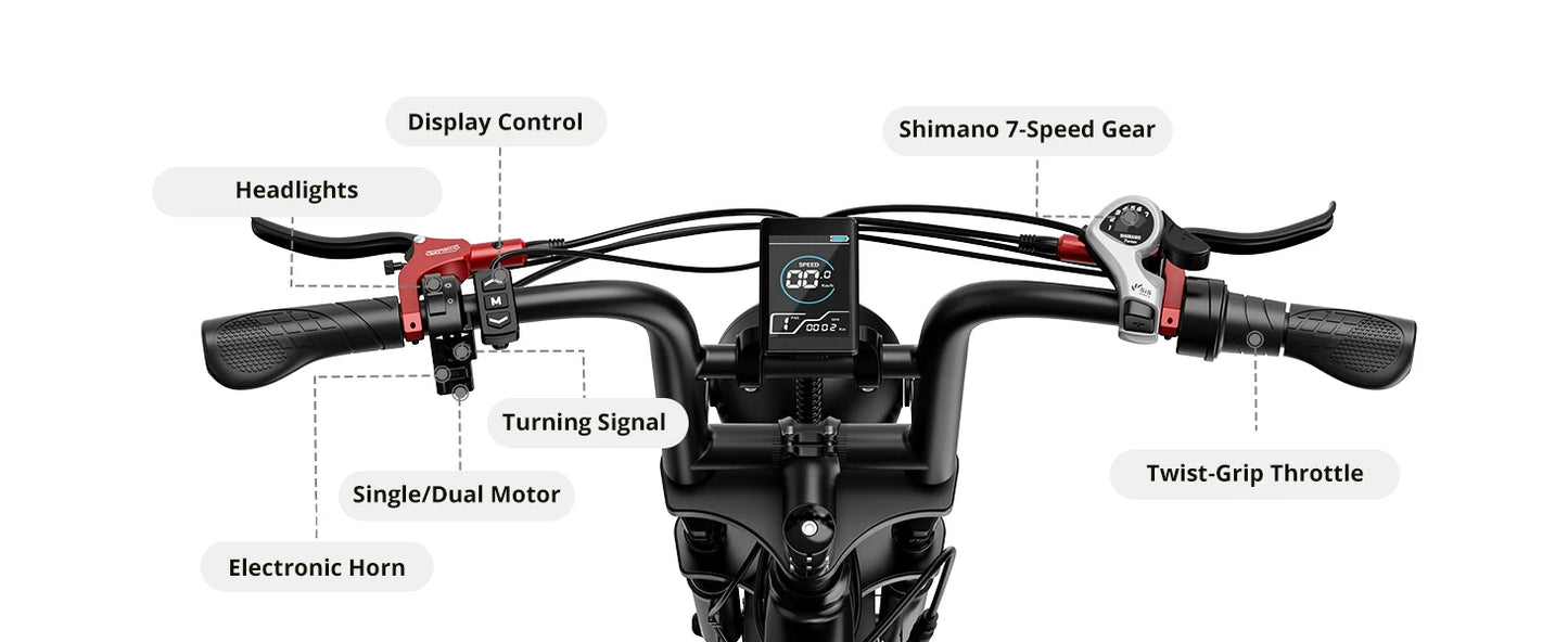 S8 Adults Electric Bike For Men  Motor 2000W Dual Bicycle 48V Battery 20"Bikes