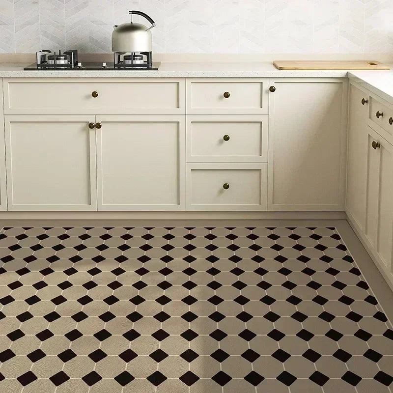 Kitchen Carpet Anti-fouling Oil-proof Grid Floor Mat Scrubbable