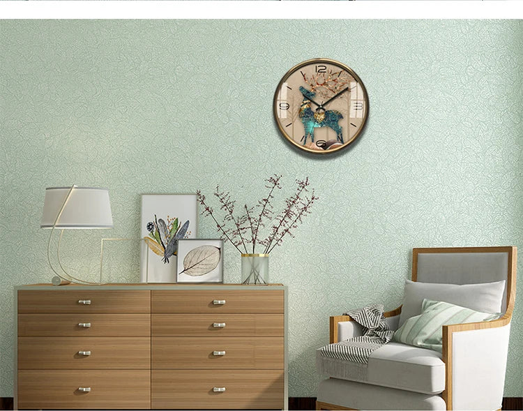 Modern Large Wall Clock Vintage Solid Wood Ro Retro Silent Living