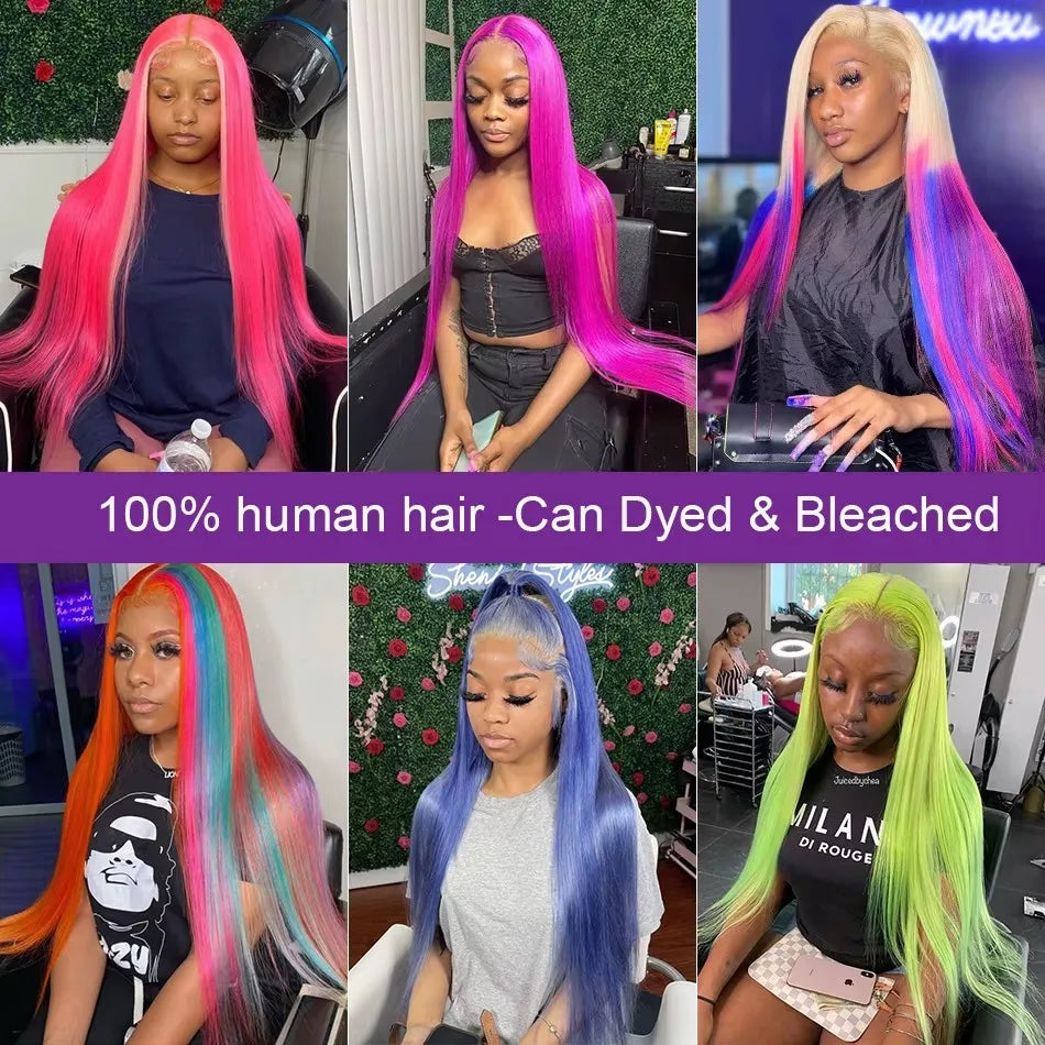 Blonde  Lace Front Wig 100% Human Hair  Density Straight  Frontal Wigs