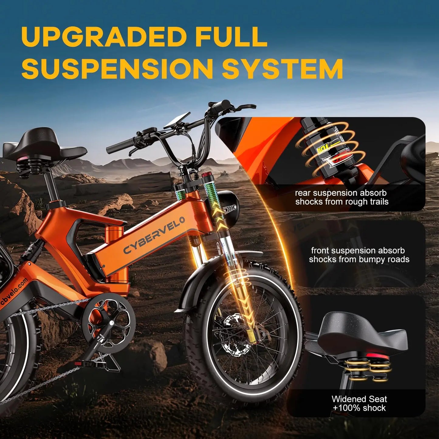 Folding Electric Bike for Adults, 35MPH 100Miles,  Fat Tire