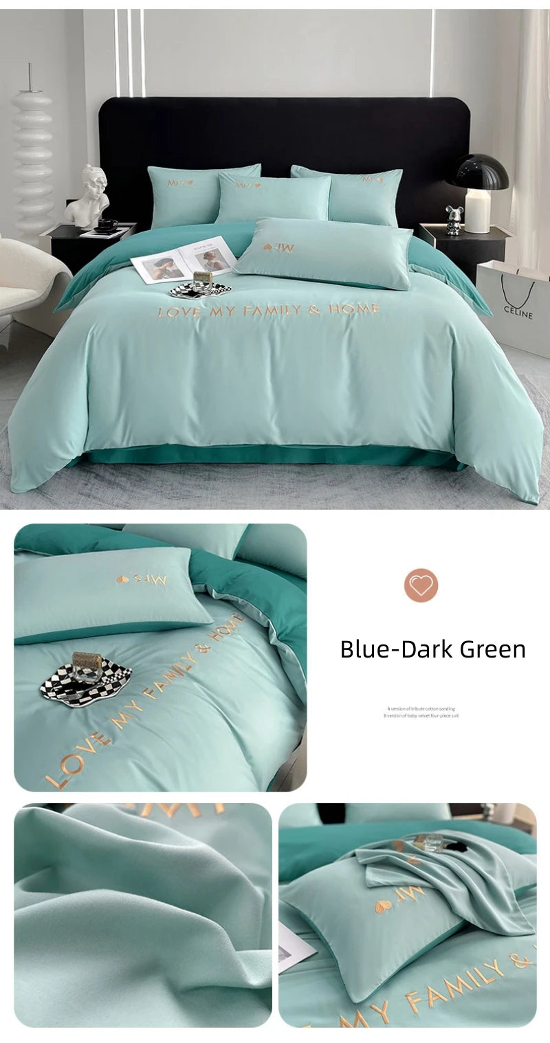 Nordic Luxury Egyptian Cotton Bedding Set King Queen Double Twin Size