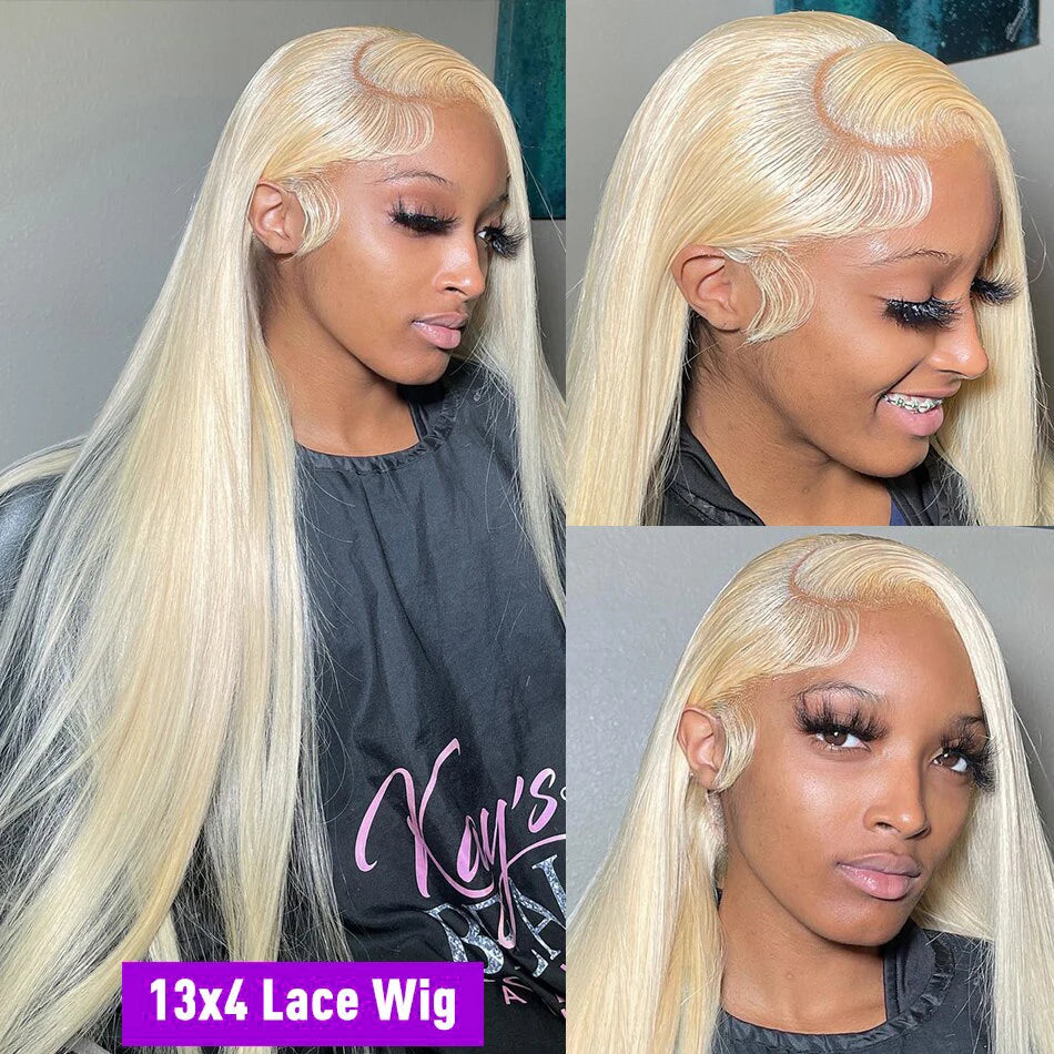 HD Transparent 613 Blonde Straight 13x4 13x6 Lace Frontal Human Hair Wigs