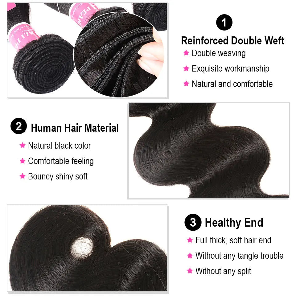 Brazilian Hair Weave Bundles 100% Human Hair