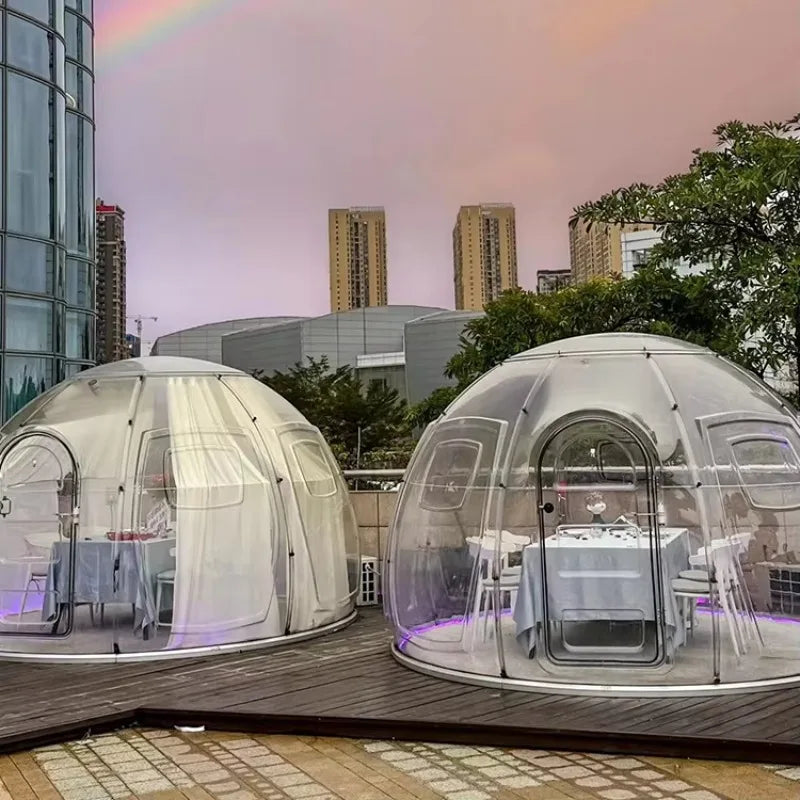 360° Transparent Bubble Room PC Dome House Glamping Starry Sky Room