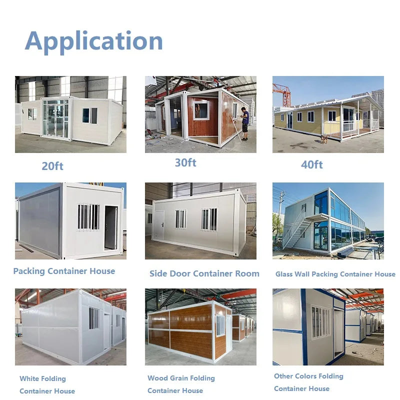 Customized Mobile Double Wing Foldable Modular 20ft Expandable Container House Tiny On Wheels With Electrical And Plumbing For S