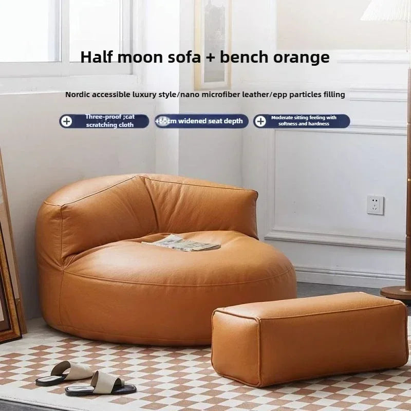 Lazy Sofa Reclining Couch Half Moon Sofa  Bedroom