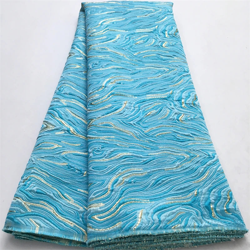 White Luxury African Jacquard Lace Fabric  Nigerian Brocade Lace Fabric