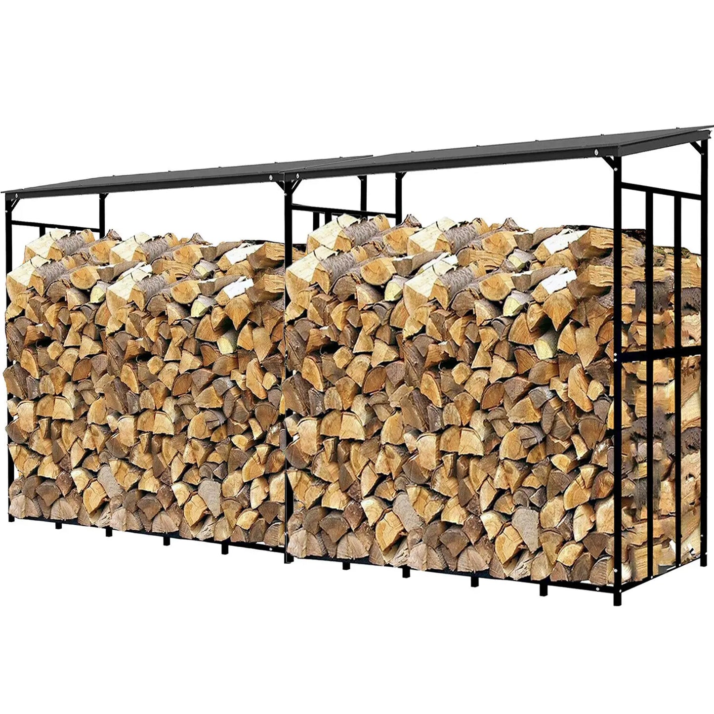 70" Outdoor Metal Log Stack Holder Store Wood Firewood Rack Garden