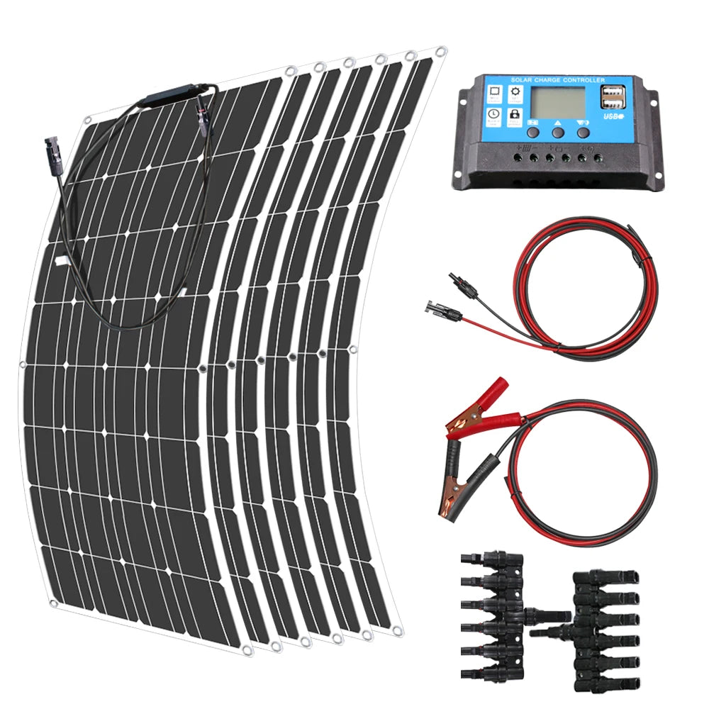 12V Flexible Solar Panel  Bendable Waterproof Monocrystalline