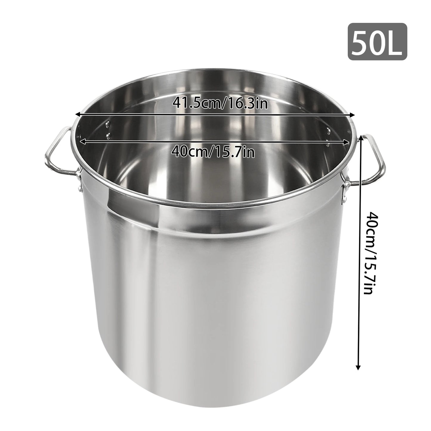 Soup Pot with Cover & Handles, Stainless Steel Stock Pot