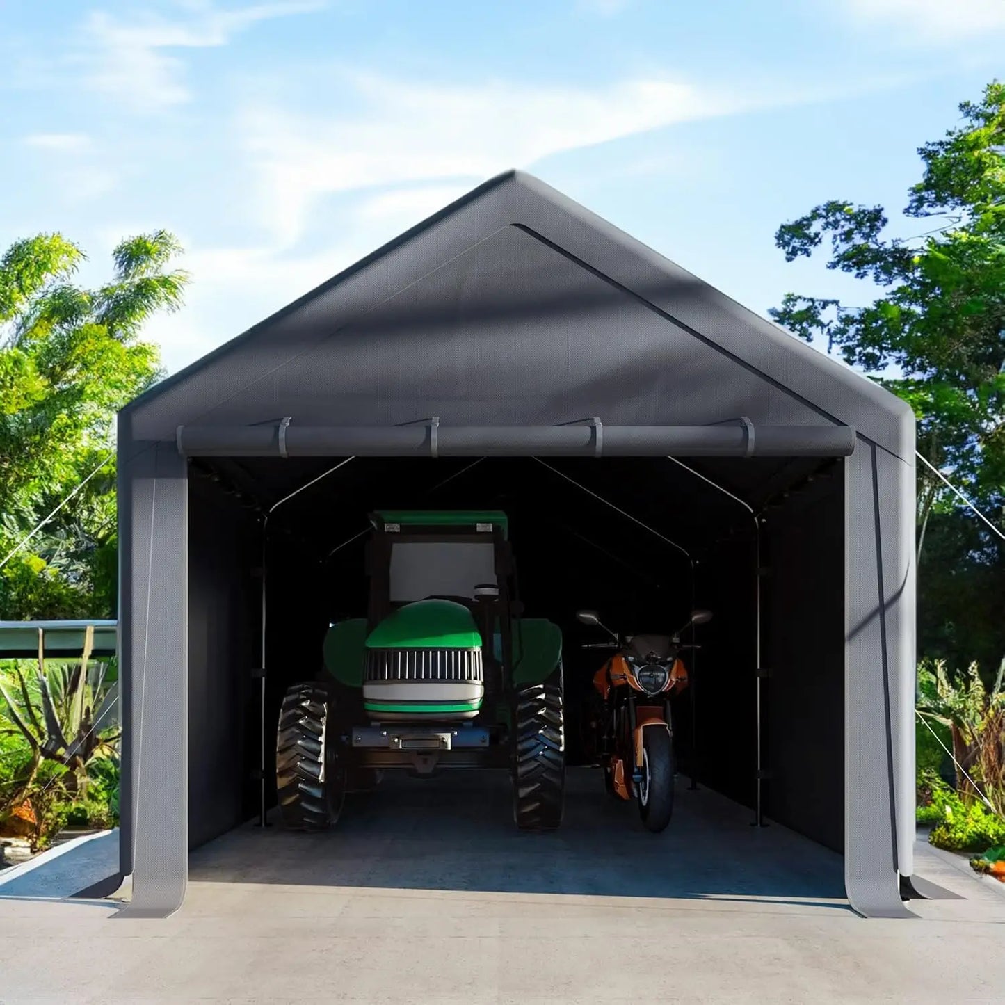Carport 10x20 Ft Heavy Duty Canopy Steel Canopy Storage S